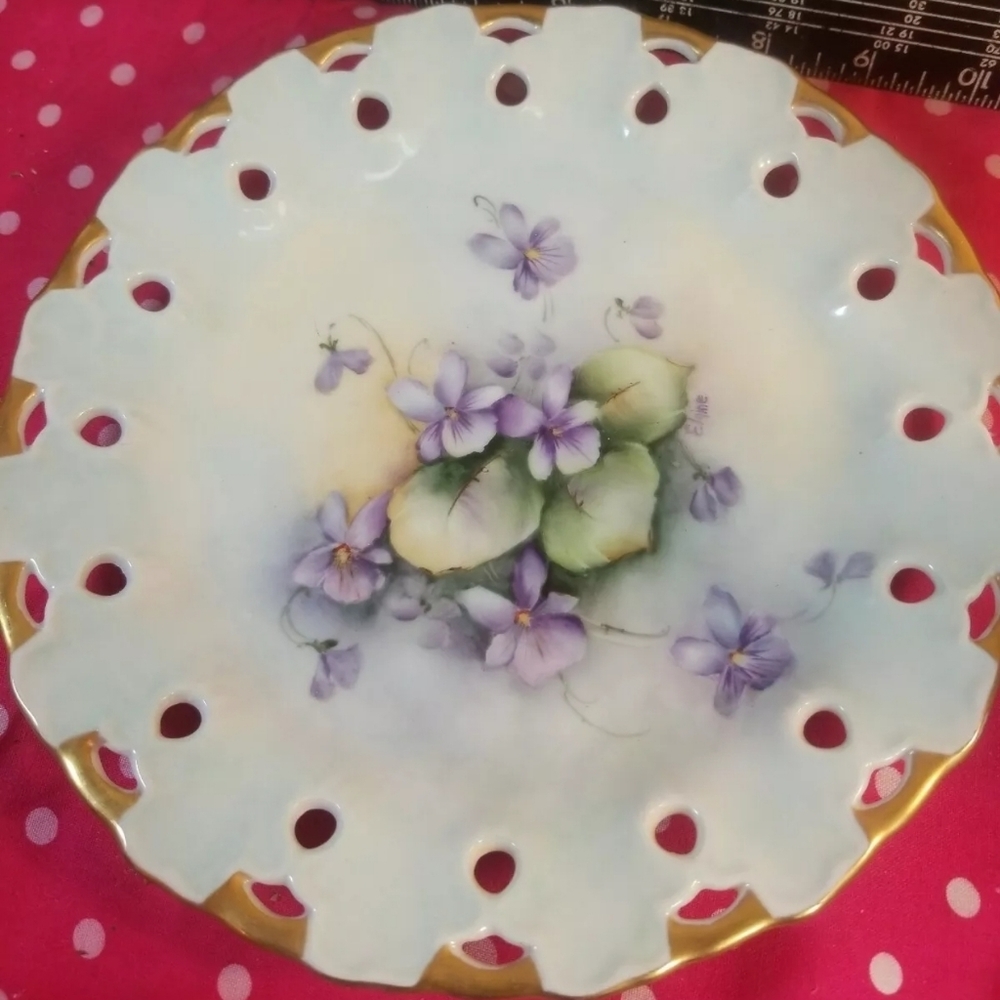 Vintage Hand Painted Elaine 8" Plate decorative pl